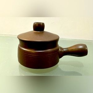 Denby Langley Mayflower Brown Individual Casserole and Lid, Stamped, set of 4!